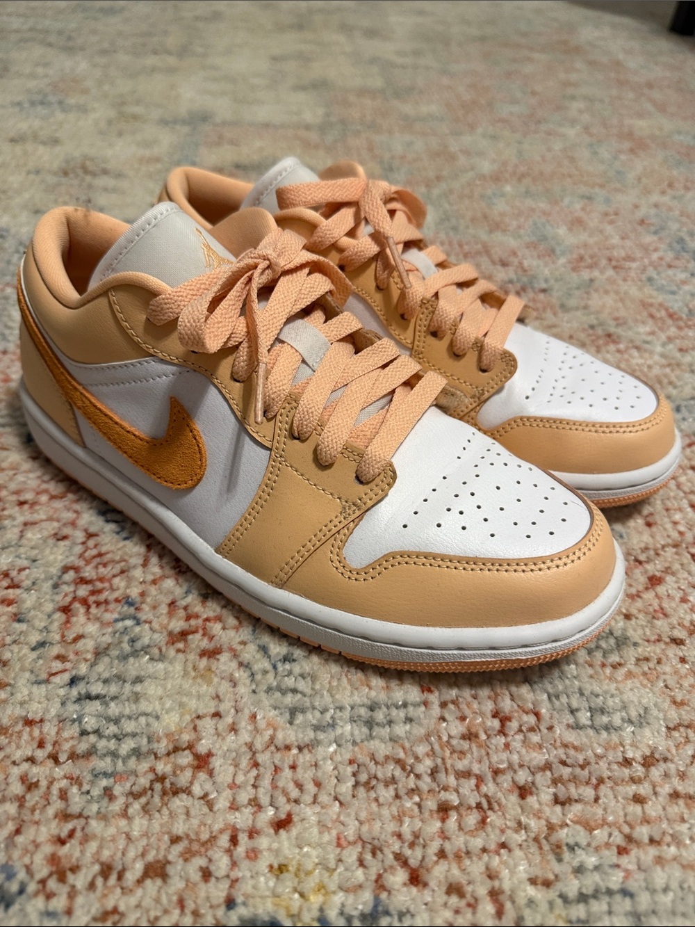 Nike Women’s Low-Top Air Jordans in Peach and White